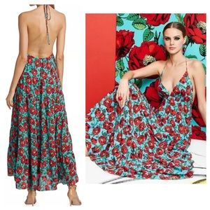 ALICE + OLIVIA Mae Halter Tiered Maxi Dress